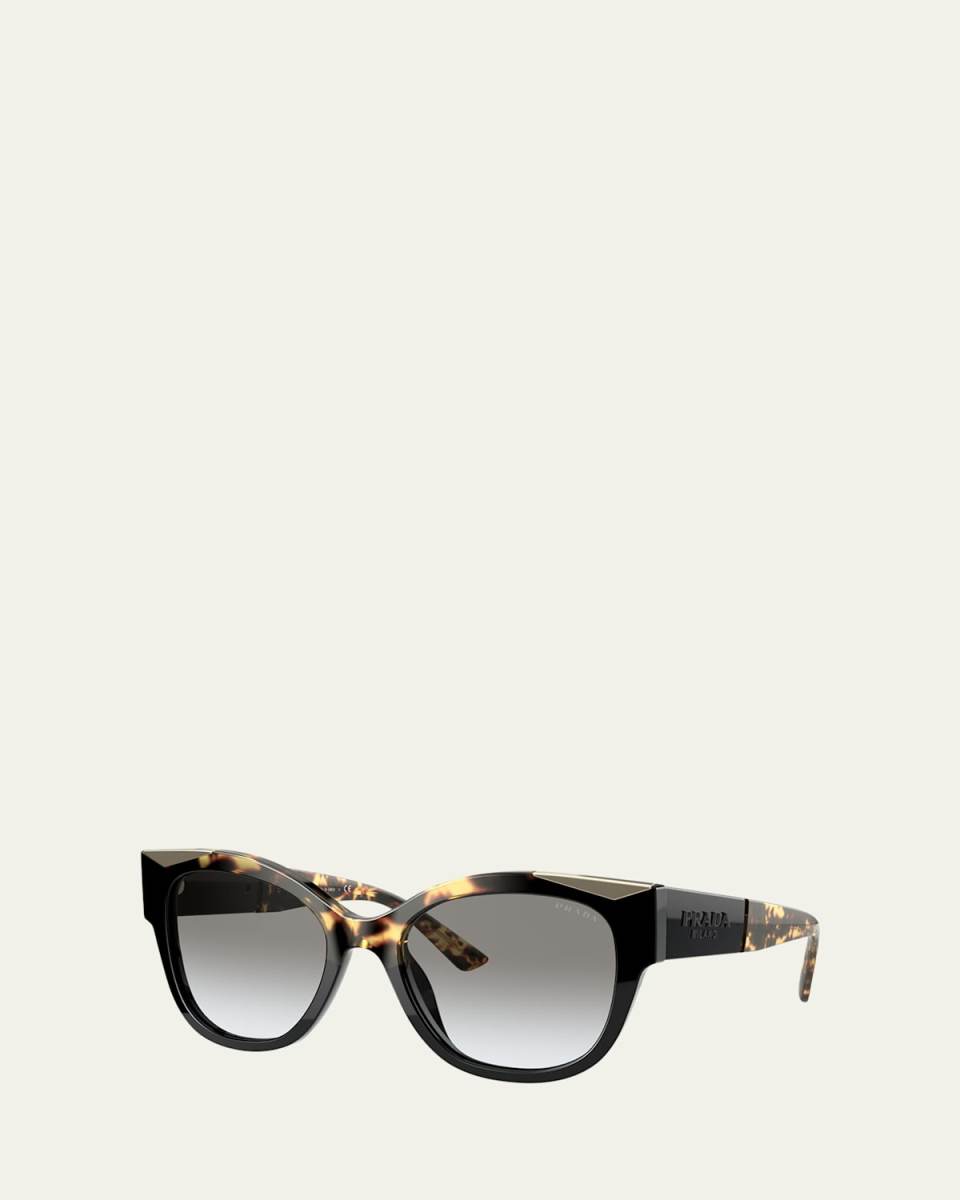 Cat-Eyed Round Acetate Sunglasses